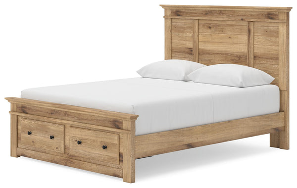 Makidern - Panel Storage Bed #lightbrown #queen #storagefootboard