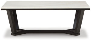 Fostead - Mesa de centro rectangular - Blanco / Espresso