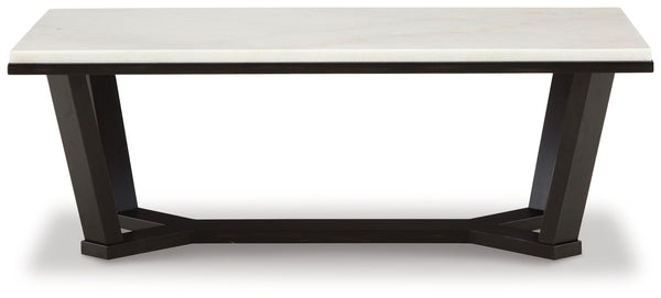 Fostead - Mesa de centro rectangular - Blanco / Espresso