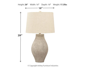 Layal - Lámpara de mesa de papel - Beige