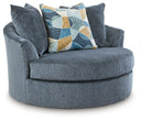 Maxon Place - Oversized Swivel Accent Chair #blue