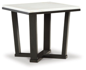 Fostead - Mesa auxiliar cuadrada - Blanco / Espresso