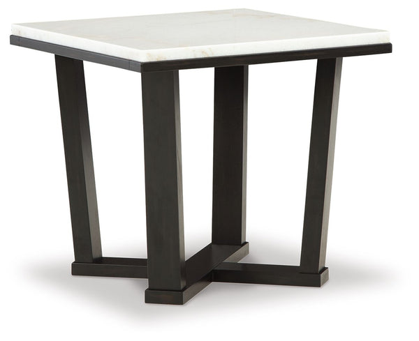 Fostead - Mesa auxiliar cuadrada - Blanco / Espresso