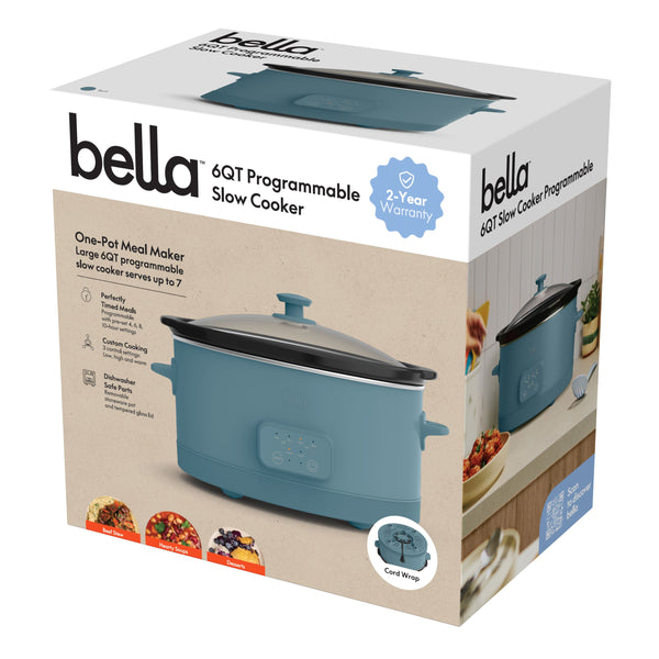 Bella - 6-qt. Programmable Slow Cooker - Surf