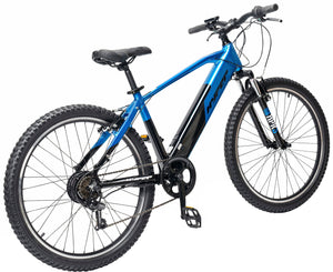 Hyper - 26" Mountain Electric Bike eBike 20mph Speed & 20 Mile Operating Range - Class 1 Pedal Assist - UL Approved & Certified - Blue