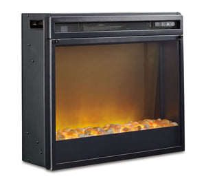 Trinell - Entertainment Center #2pc.-63"tvstandwithfireplaceinsertglass/stone