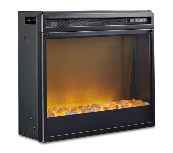 Trinell - Entertainment Center #2pc.-63"tvstandwithfireplaceinsertglass/stone