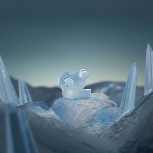 Bose - QuietComfort True Wireless Noise Cancelling In-Ear Earbuds with Customizable Fit - Ice Blue