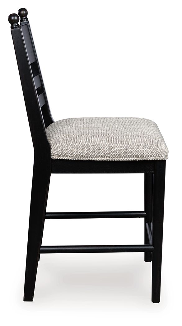 Greddinton - Upholstered Barstool (Set of 2) #black