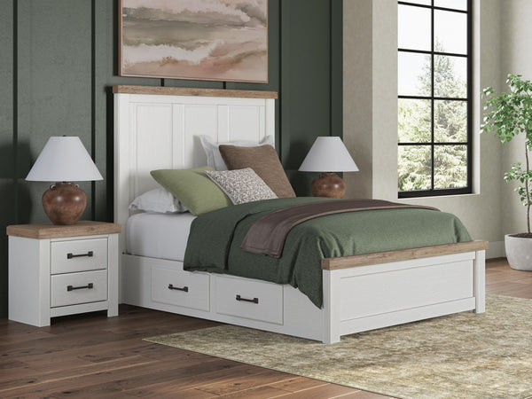 Savonport - Panel Storage Bed #queen #2underbedstorageunits