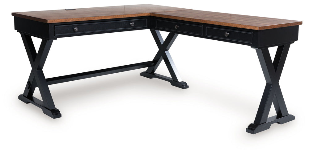 Wildenauer - Home Office Desk And Return - Brown / Black