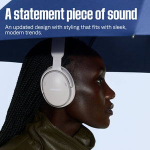 Bose - QuietComfort Headphones (2nd Gen) - Wireless, Over Ear, Active Noise Cancelling, Immersive Audio, USB-C Charging - White Smoke