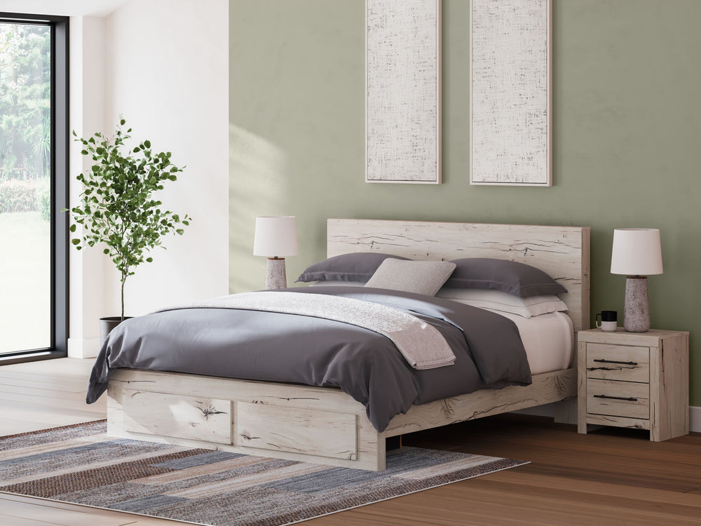 Lawroy - Panel Bed With Storage #king #storagefootboard