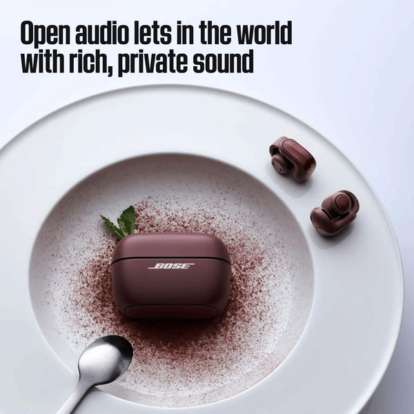 Bose - Ultra Open Earbuds (2nd Gen) - Wireless Bluetooth Open Ear Earbuds with Immersive Audio and Wireless Charging - Cherry Chocolate