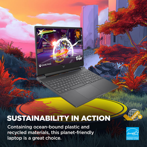 HP - Victus 15.6" 144Hz Full HD Gaming Laptop - AMD Ryzen 7 7445HS 2023 - 16GB Memory - NVIDIA GeForce RTX 4050 - 512GB SSD - Mica Silver