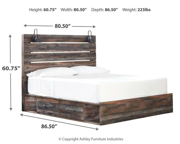 Drystan - Panel Bedroom Set #5pc.bed,dresser,mirror,2nightstands #king #2drawers