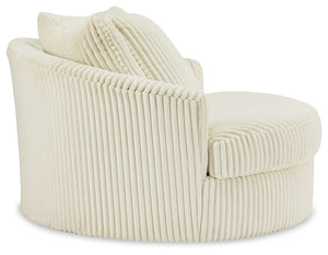 Lindyn - Oversized Swivel Accent Chair #beige