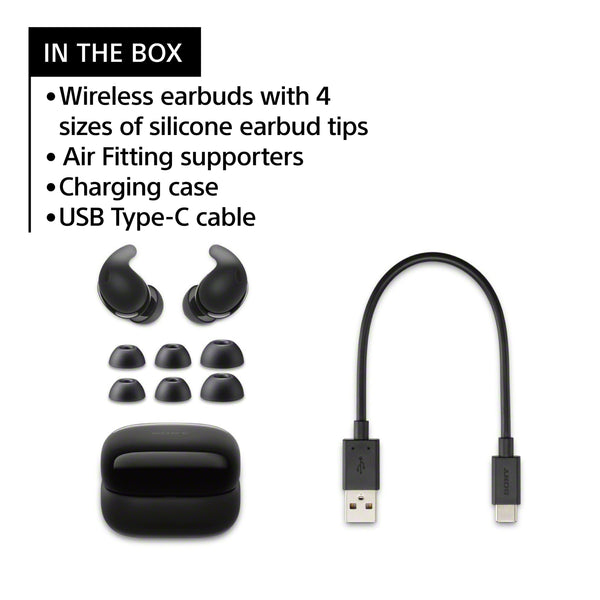 Sony - LinkBuds Fit True Wireless Noise Cancelling Earbuds - Black