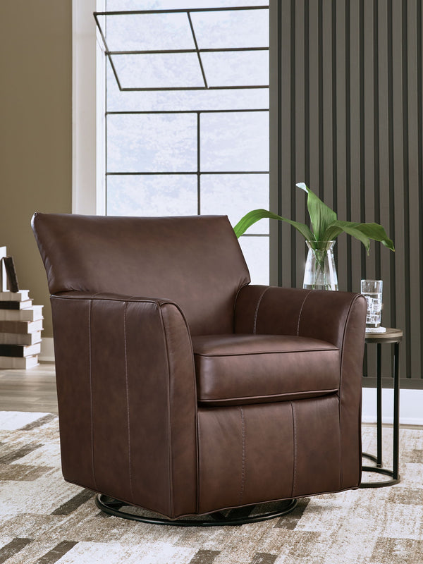 Braydunn - Swivel Glider Accent Chair #darkbrown