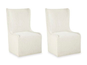 Radkin - Silla de comedor tapizada con respaldo alto (juego de 2) - Blanco roto