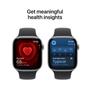 Apple Watch Series 11 (GPS) 46mm Space Gray Aluminum Case with Black Sport Band - M/L - Space Gray - (2025)