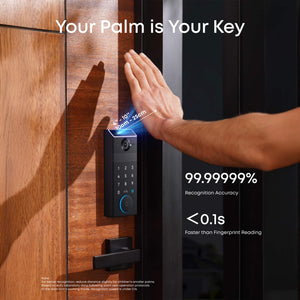 eufy - FamiLock S3 Max WiFi Replacement Deadbolt with 2K Video Doorbell and Palm Scanner - Gray