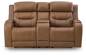 Knightington - Power Reclining Loveseat With Audio Seating #lightbrown