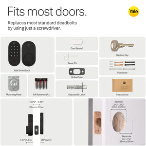 Yale - Smart Lock with Matter, Designed for Google Home; Electronic Deadbolt with Pushbutton Keypad - Matte Black