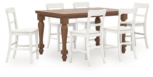 Greddinton - Counter Height Dining Table Set #white #7pc.table,6stools