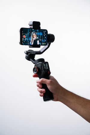 Hohem - iSteady M7 3-Axis Gimbal Stabilizer for Smartphone w/ AI Tracking, Remote Control, Extendable Pole, & Magnetic RGB Light - Black