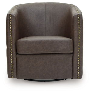 Brentlow - Swivel Accent Chair #darkbrown