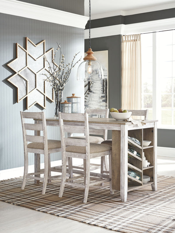 Skempton - Rectangular Counter Table With Storage Set #5pc.table,4barstools