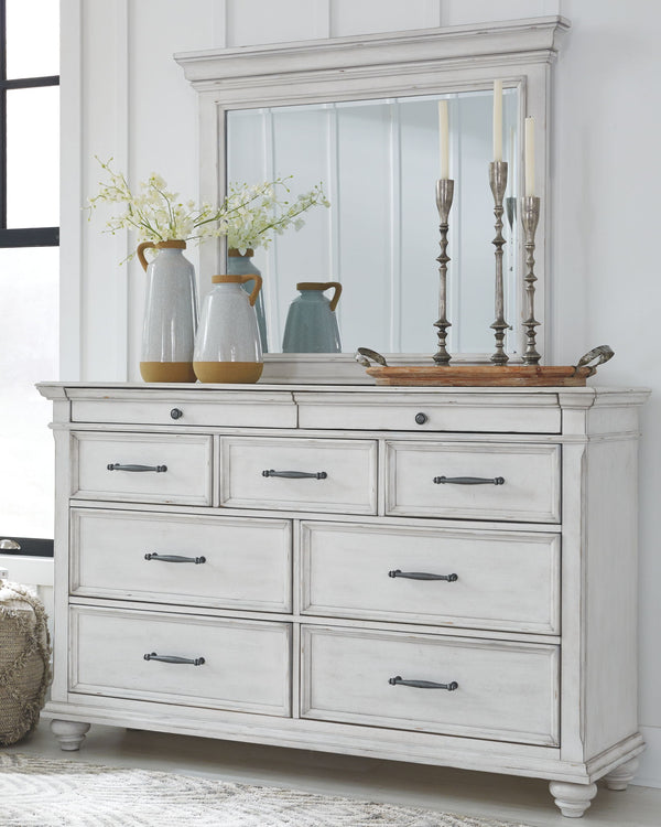 Kanwyn - Panel Bedroom Set #3pc.bed,dresser,mirror #queen #storagebench