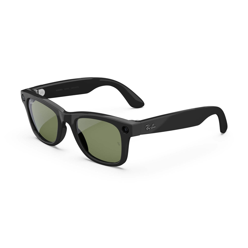 Ray-Ban Meta - Wayfarer (Gen 2) glasses with Meta AI, Audio, Photo, Video Compatibility - Green lenses - Shiny Black