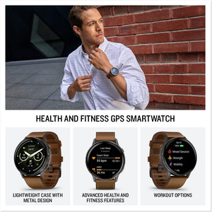 Garmin - Venu 4 GPS Smartwatch 45 mm Fiber-reinforced polymer - Slate - (2025)