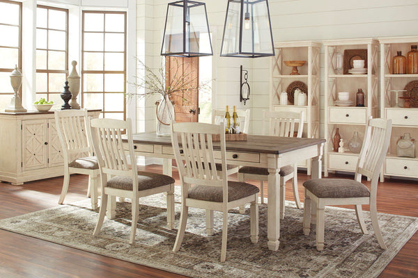 Bolanburg - Rectangular Dining Table Set #11pc.table,6upholsteredsidechairs,server,3displaycabinets