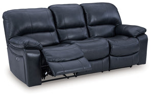 Leesworth - Reclining Living Room Set #blue #2pc.sofa,loveseat
