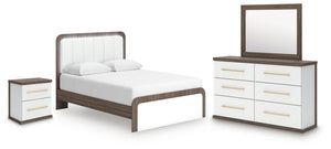 Kendanport - Upholstered Bedroom Set #4pc.bed,dresser,mirror,nightstand #queen