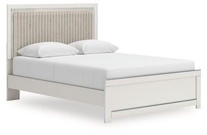 Zuraleus - Upholstered Panel Platform Bed With Roll Slats #white #queen