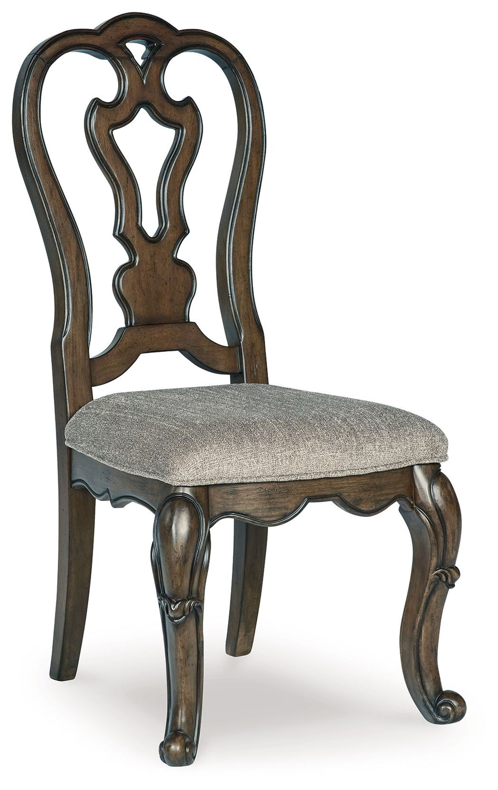 Maylee - Silla lateral tapizada para comedor (Juego de 2) - Marrón oscuro