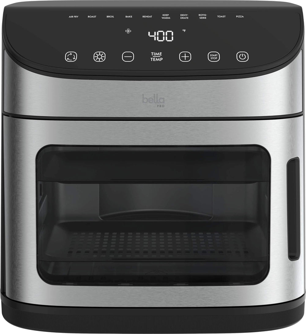 bella PRO - 12.6-qt. Air Fryer Oven: Air Fry, Roast, Broil, Bake, Dehydrate, Toast, Rotisserie + Keep Warm, Reheat & Pizza Functions - Stainless Steel