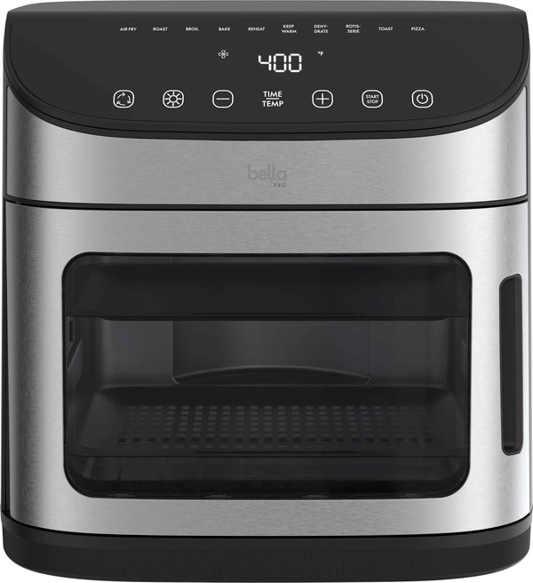 bella PRO - 12.6-qt. Air Fryer Oven: Air Fry, Roast, Broil, Bake, Dehydrate, Toast, Rotisserie + Keep Warm, Reheat & Pizza Functions - Stainless Steel
