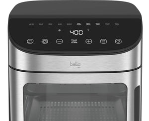 bella PRO - 12.6-qt. Air Fryer Oven: Air Fry, Roast, Broil, Bake, Dehydrate, Toast, Rotisserie + Keep Warm, Reheat & Pizza Functions - Stainless Steel