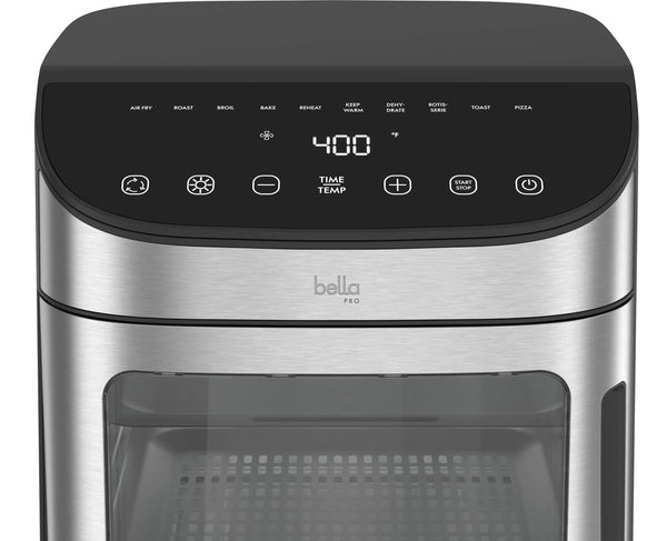 bella PRO - 12.6-qt. Air Fryer Oven: Air Fry, Roast, Broil, Bake, Dehydrate, Toast, Rotisserie + Keep Warm, Reheat & Pizza Functions - Stainless Steel