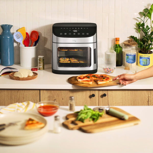 bella PRO - 12.6-qt. Air Fryer Oven: Air Fry, Roast, Broil, Bake, Dehydrate, Toast, Rotisserie + Keep Warm, Reheat & Pizza Functions - Stainless Steel