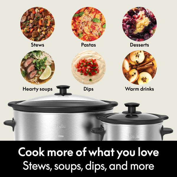 bella PRO - 6-qt. & 2-qt. Slow Cooker Duo - Stainless Steel