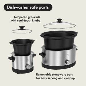 bella PRO - 6-qt. & 2-qt. Slow Cooker Duo - Stainless Steel
