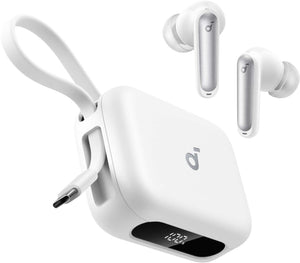 Soundcore - by Anker P41i Bluetooth Wireless In Ear Earbuds with Portable USB-C 3,000mAh Phone Charger (With Lightning Adapter) - White