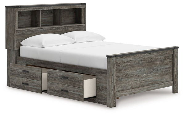 Frandern - Bookcase Panel Bed #2drawers