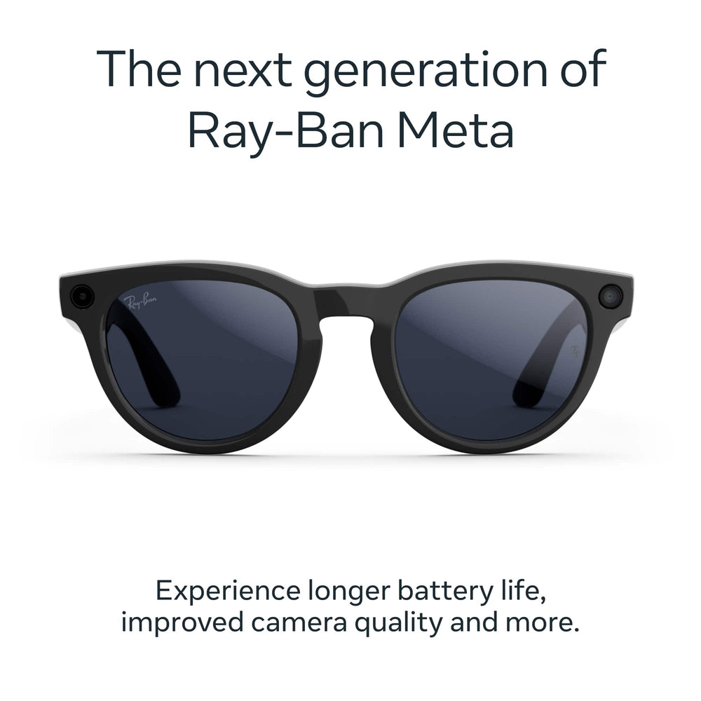 Ray-Ban Meta - Headliner (Gen 2) glasses with Meta AI, Audio, Photo, Video Compatibility - Transitions Sapphire lenses - Shiny Black